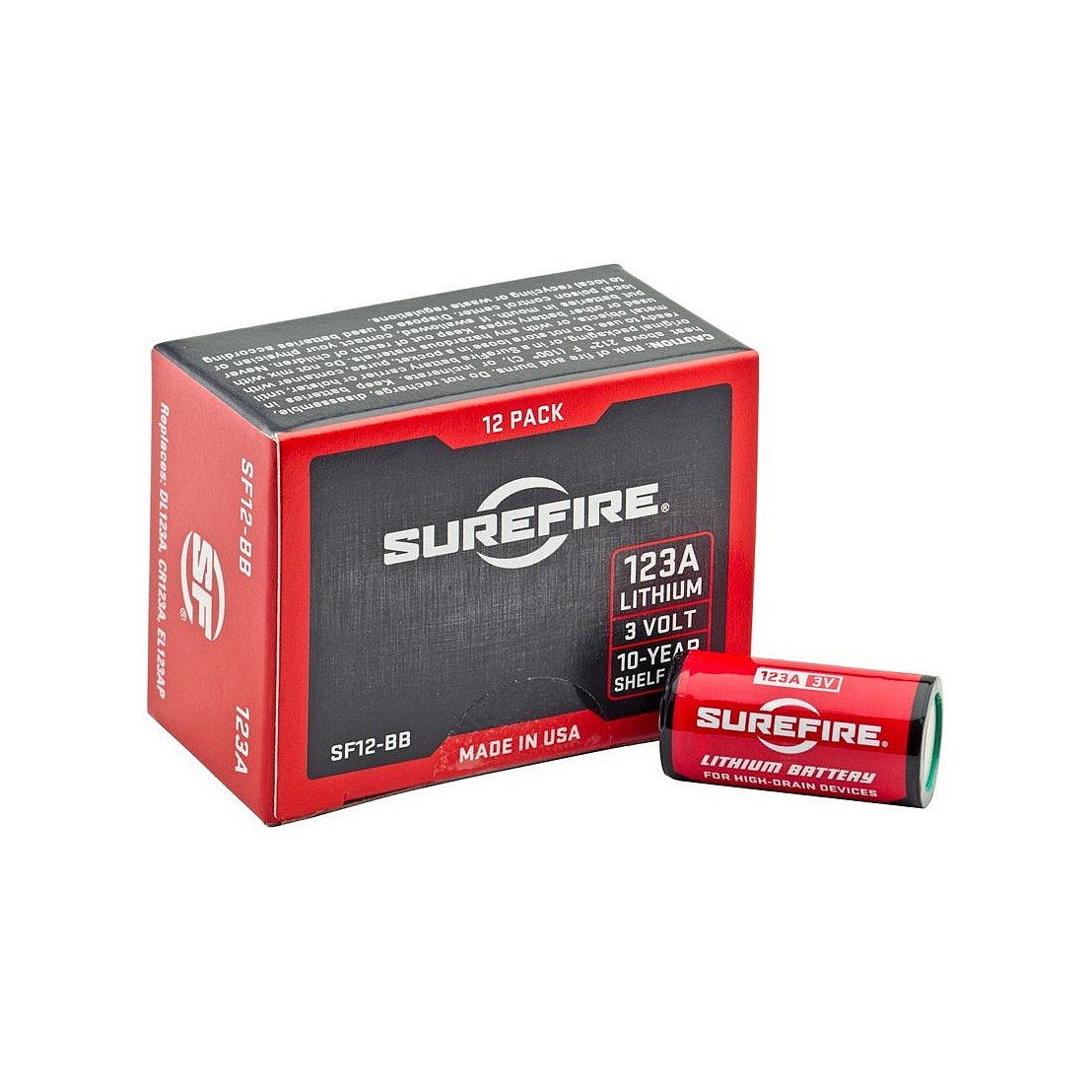 SureFire 123A Lithium Batteries (12 Pack) | Midwest Armor